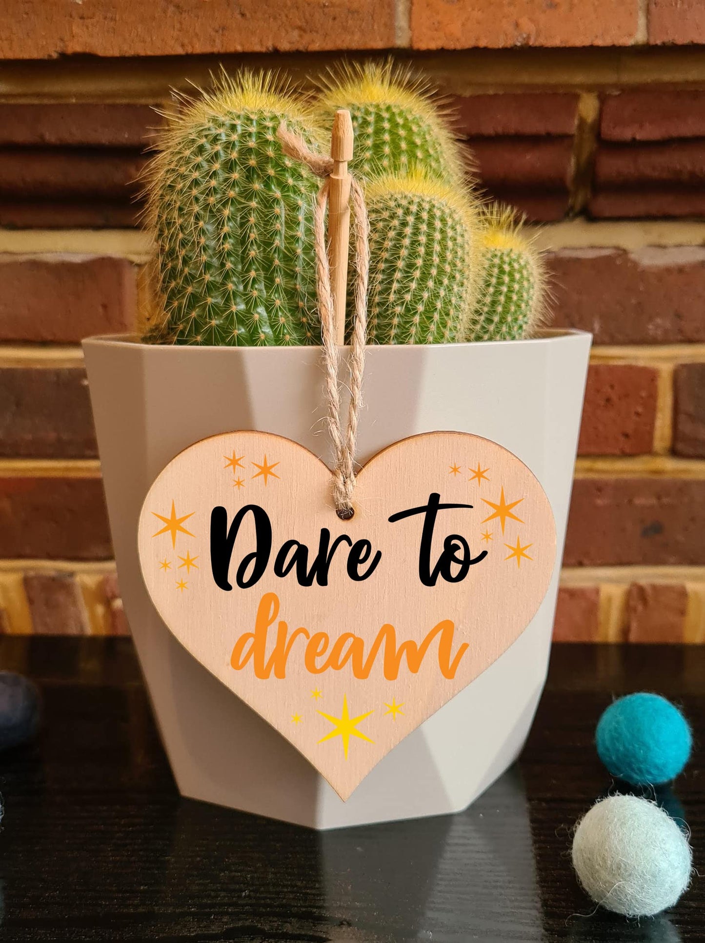 Handmade Wooden Hanging Heart Plaque Gift for Someone Special Inspirational Gift or Self Motivational Treat