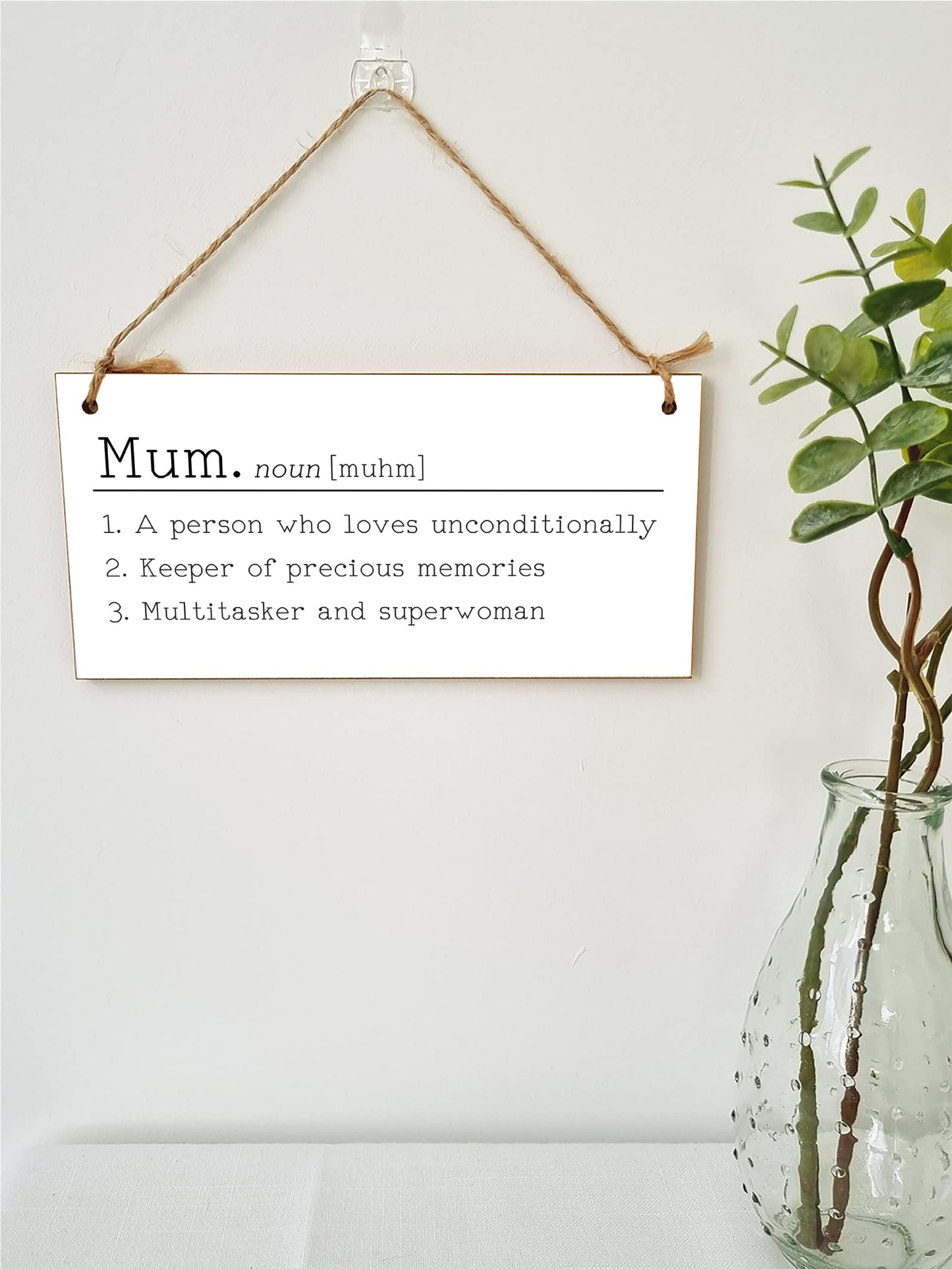 The Plum Penguin Handmade Wooden Hanging Wall Plaque Mum Loves Unconditionally Superwoman Dictionary Style Gift Sign mother's Day
