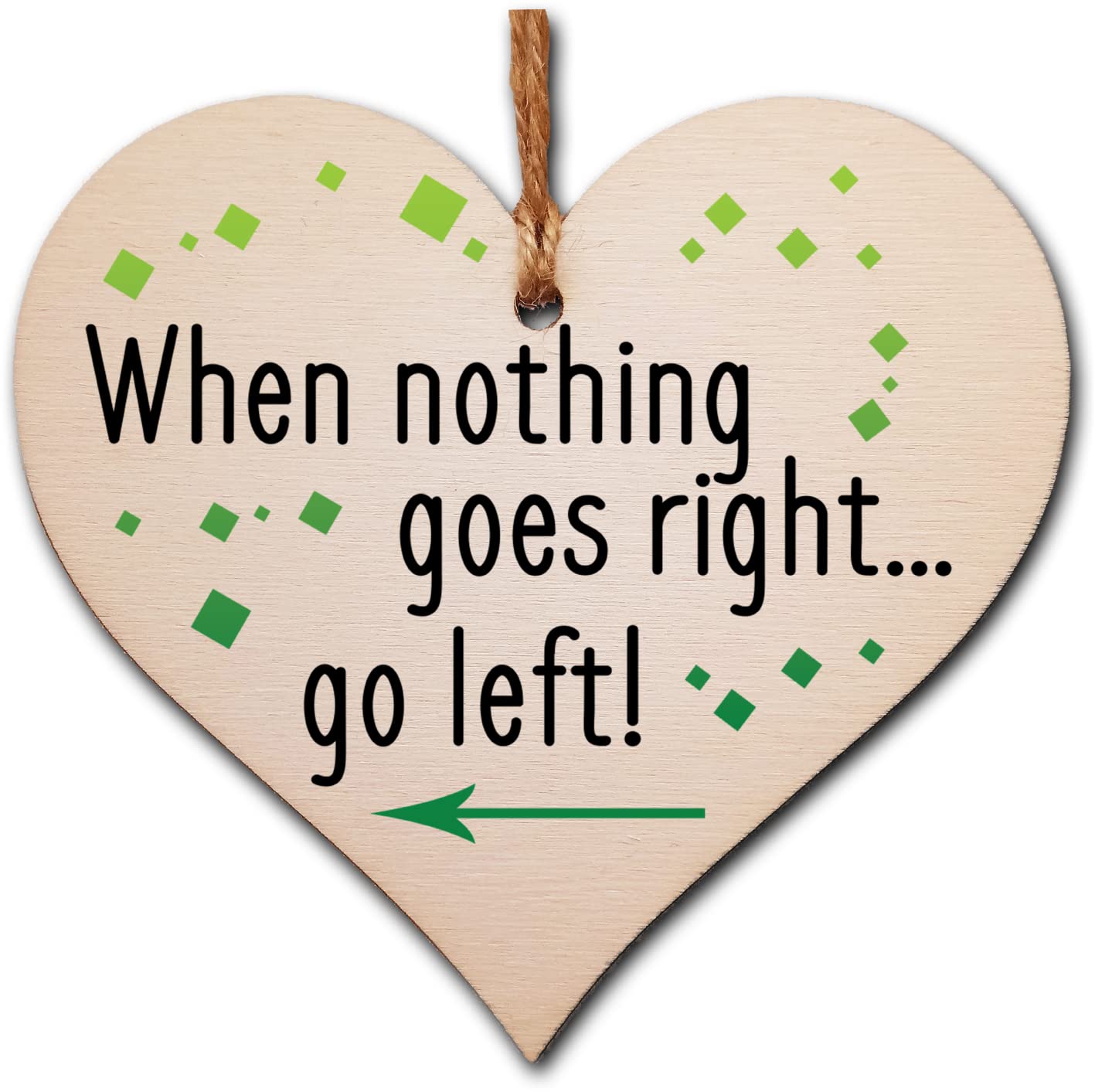 Handmade Wooden Hanging Heart Plaque Gift for Someone Special Inspirational Gift or Self Motivational Treat