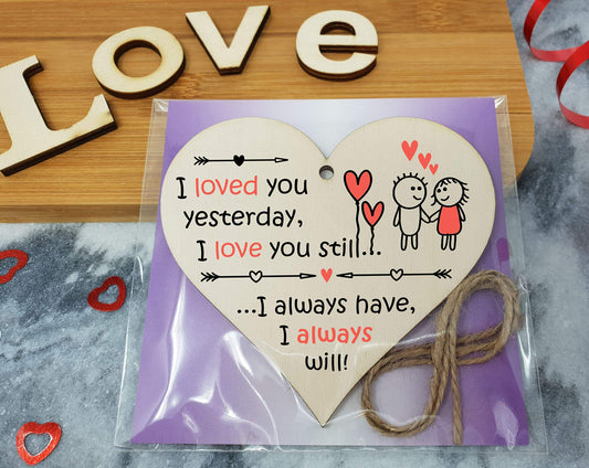 The Plum Penguin Handmade Wooden Hanging Heart Plaque Valentine's Gift for someone special boyfriend girlfriend husband wife romantic keepsake