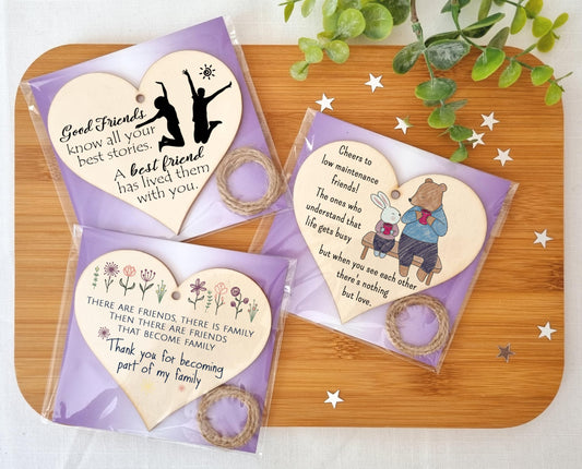 The Plum Penguin Forever Friends Elegant Set of Three Heart Friendship Plaques