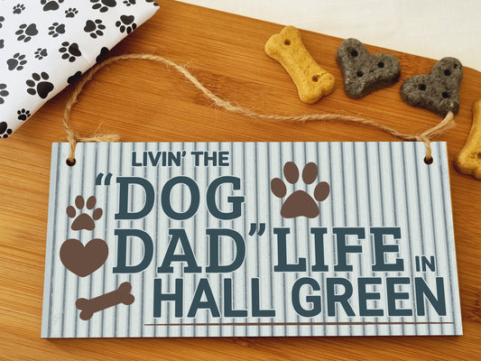 Dog Lover's Hanging Wooden Sign – Handmade Rustic Decor for Hall Green Homes