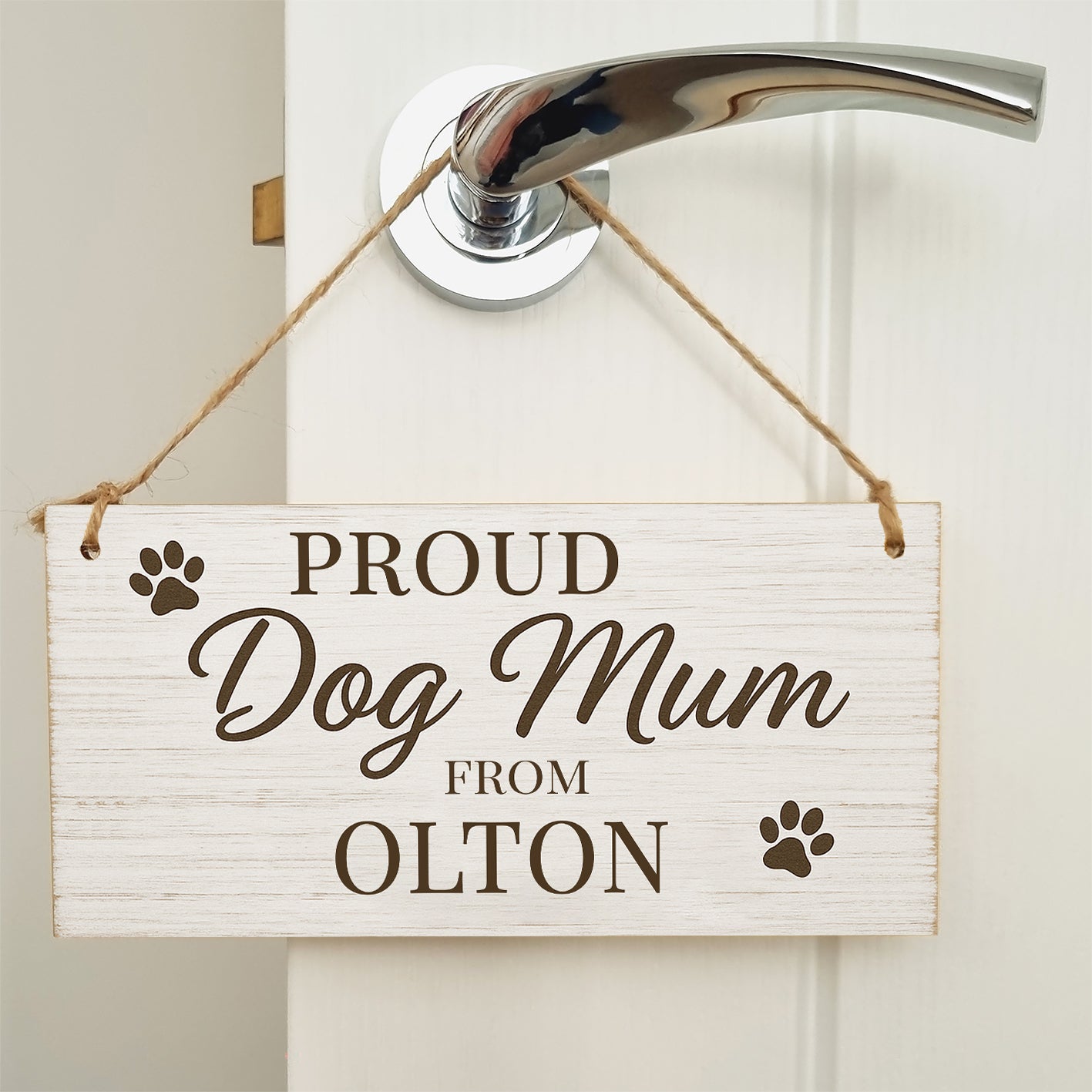 Dog Lover's Hanging Wooden Sign – Handmade Rustic Decor for Olton Homes