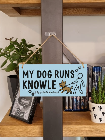 Dog Lover's Hanging Wooden Sign – Handmade Rustic Decor for Knowle Homes