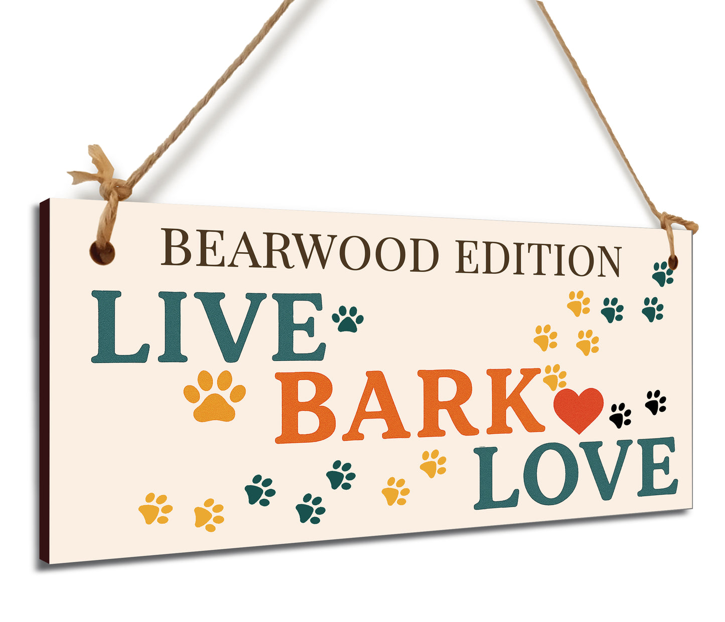 Dog Lover's Hanging Wooden Sign – Handmade Rustic Decor for Bearwood Homes