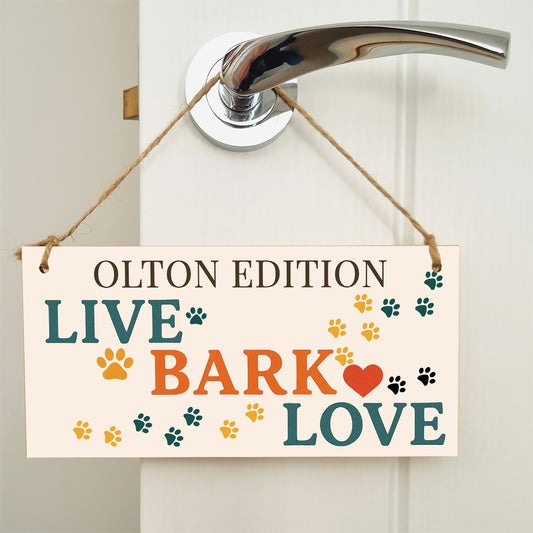 Dog Lover's Hanging Wooden Sign – Handmade Rustic Decor for Olton Homes