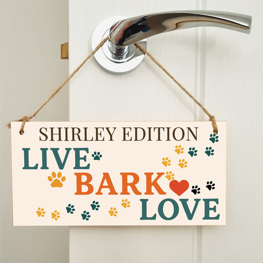 Dog Lover's Hanging Wooden Sign – Handmade Rustic Decor for Shirley Homes
