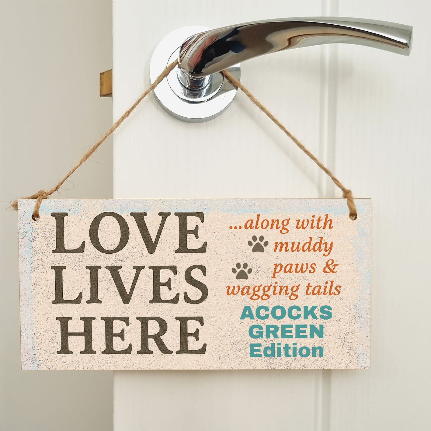 Dog Lover's Hanging Wooden Sign – Handmade Rustic Decor for Acocks Green Homes