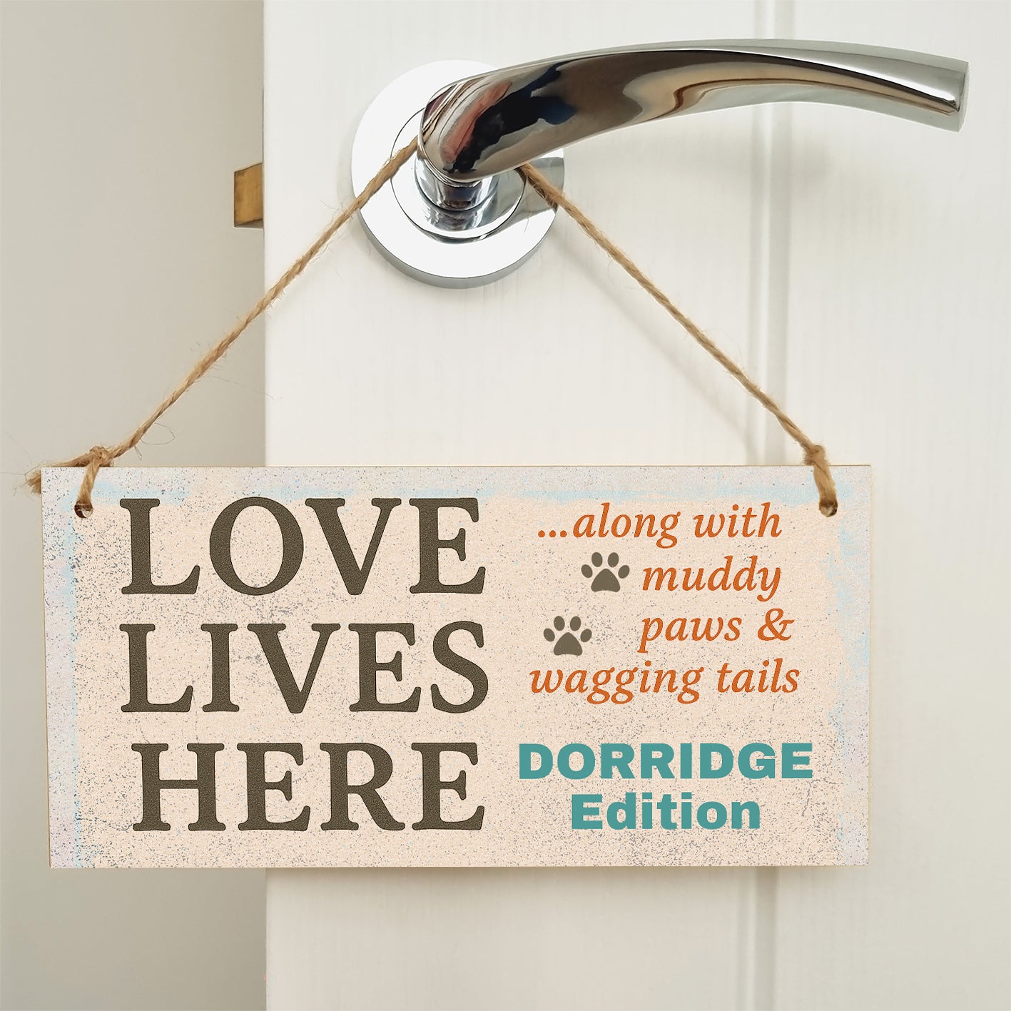 Dog Lover's Hanging Wooden Sign – Handmade Rustic Decor for Dorridge Homes