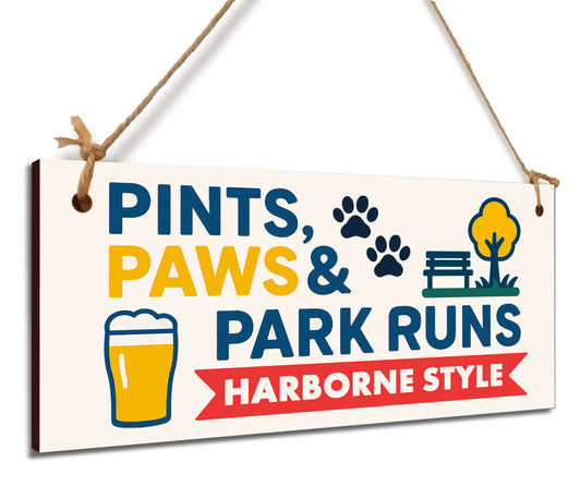 Dog Lover's Hanging Wooden Sign – Handmade Rustic Decor for Harborne Homes