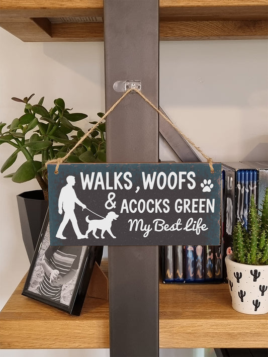 Dog Lover's Hanging Wooden Sign – Handmade Rustic Decor for Acocks Green Homes