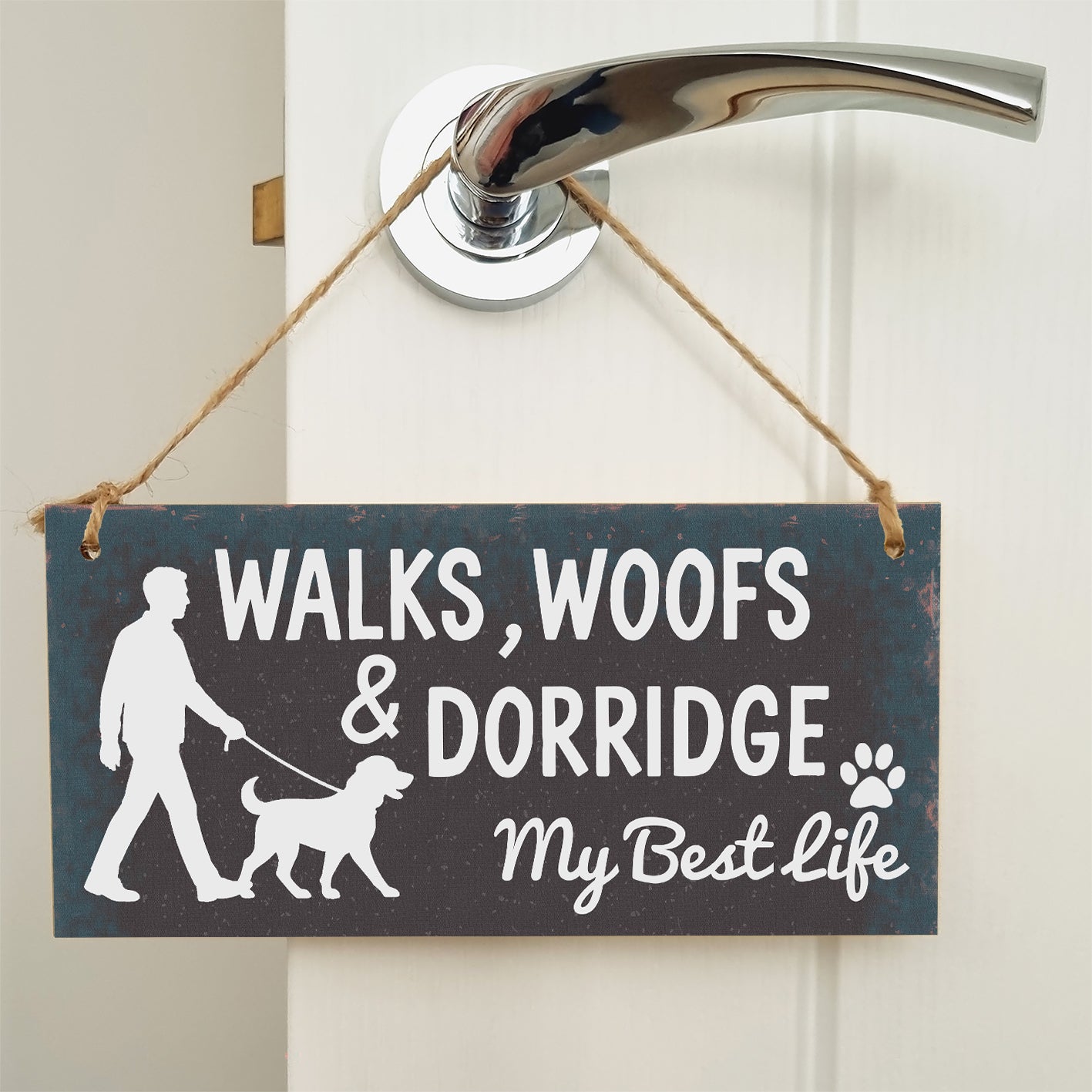 Dog Lover's Hanging Wooden Sign – Handmade Rustic Decor for Dorridge Homes