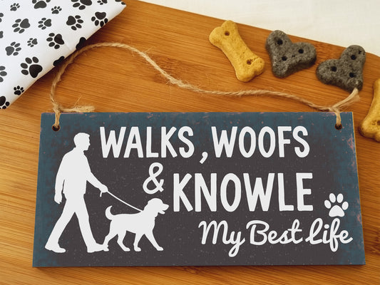 Dog Lover's Hanging Wooden Sign – Handmade Rustic Decor for Knowle Homes