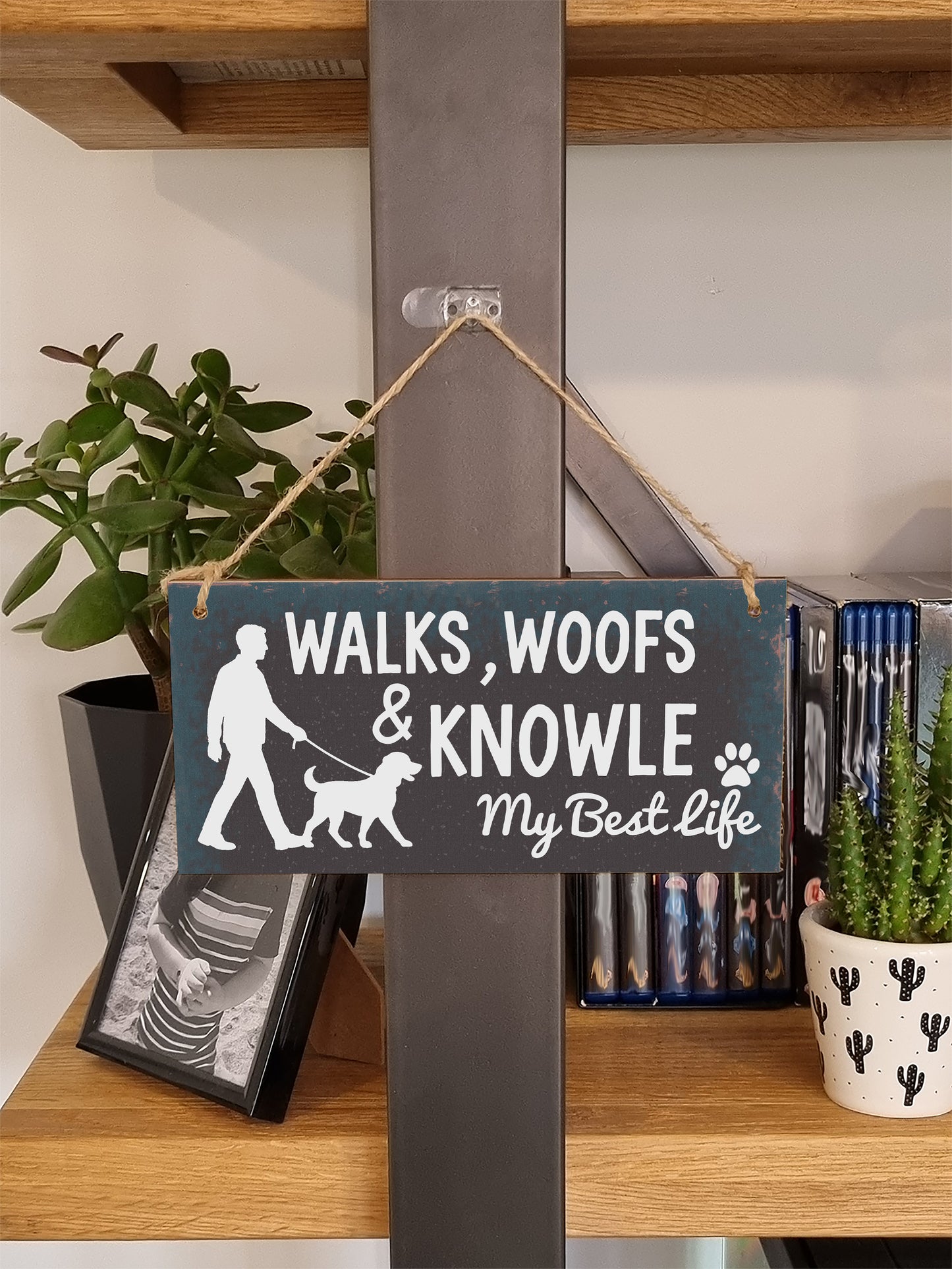 Dog Lover's Hanging Wooden Sign – Handmade Rustic Decor for Knowle Homes