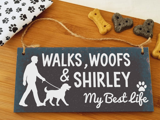 Dog Lover's Hanging Wooden Sign – Handmade Rustic Decor for Shirley Homes