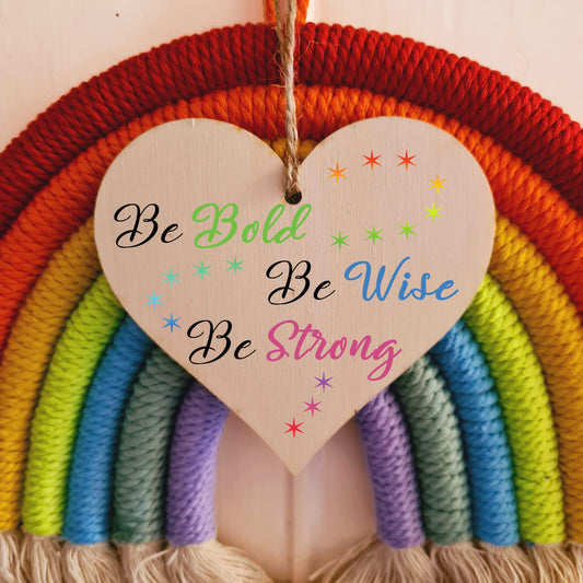Handmade Wooden Hanging Heart Plaque Gift for Someone Special Inspirational Gift or Self Motivational Treat