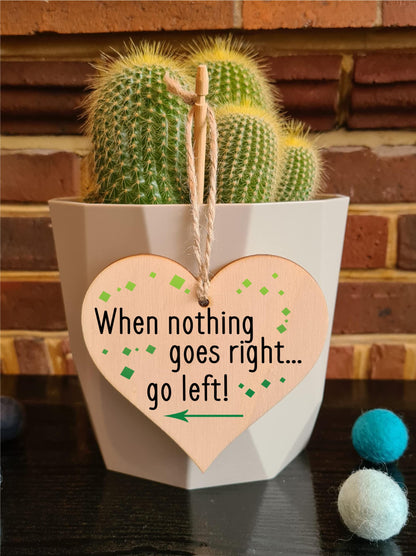 Handmade Wooden Hanging Heart Plaque Gift for Someone Special Inspirational Gift or Self Motivational Treat