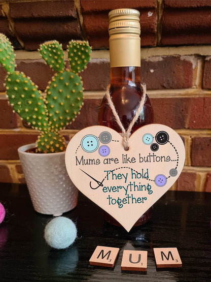 Handmade Wooden Hanging Heart Plaque Gift for Mum Thoughtful Keepsake for Craft Sewing Fan