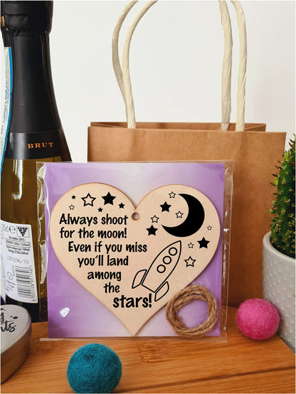Handmade Wooden Hanging Heart Plaque Gift for Someone Special Inspirational Gift or Self Motivational Treat