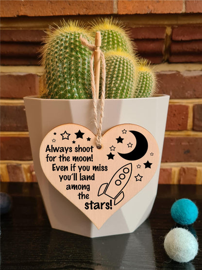 Handmade Wooden Hanging Heart Plaque Gift for Someone Special Inspirational Gift or Self Motivational Treat