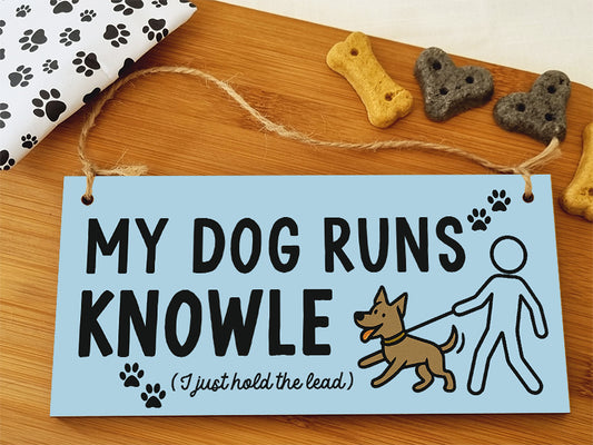 Dog Lover's Hanging Wooden Sign – Handmade Rustic Decor for Knowle Homes