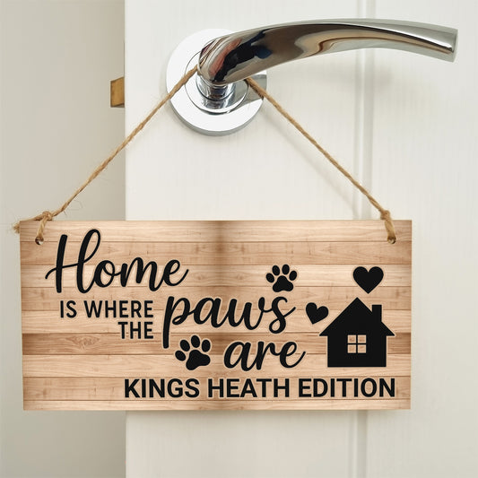 Dog Lover's Hanging Wooden Sign – Handmade Rustic Decor for Kings Heath Homes