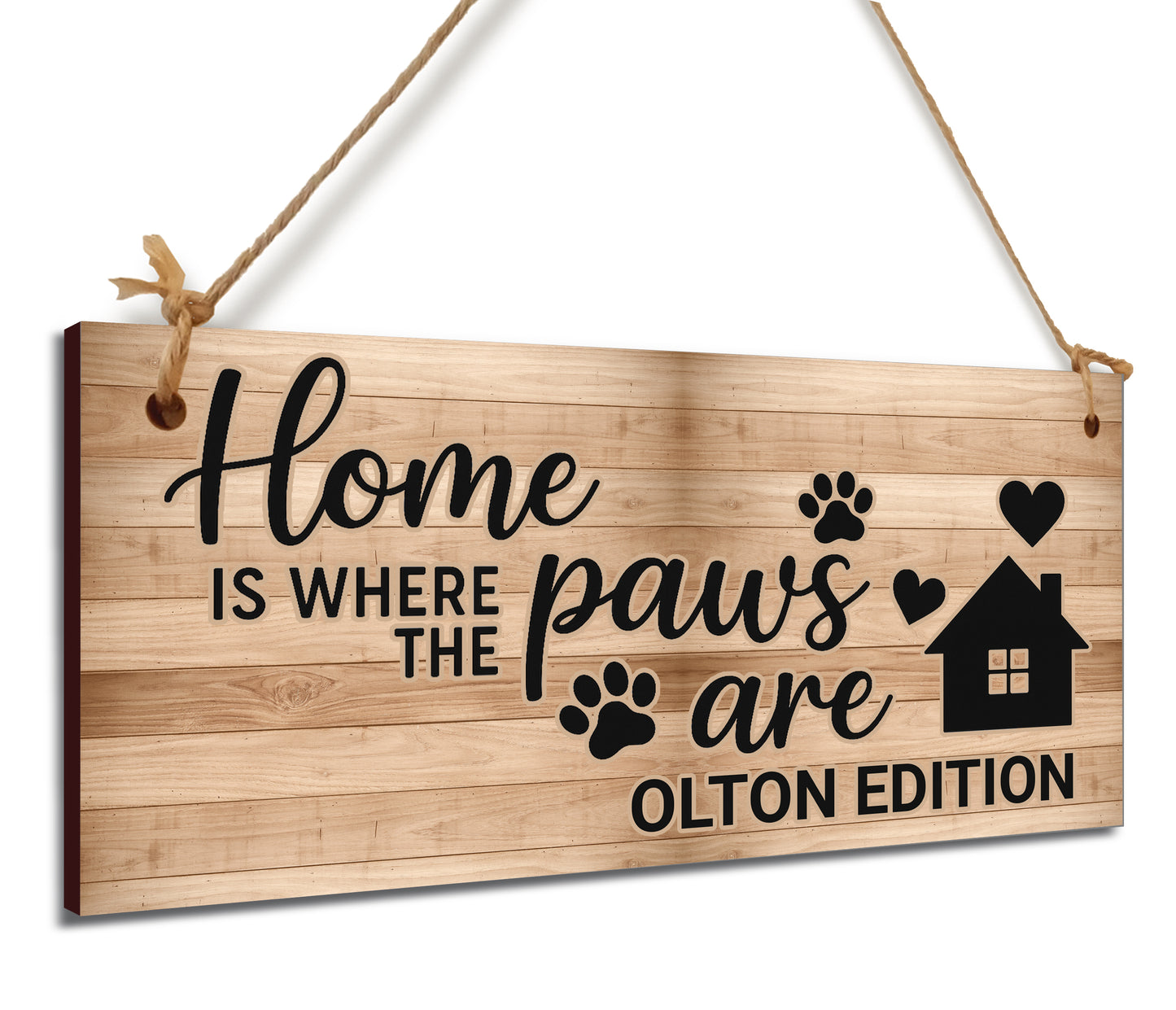 Dog Lover's Hanging Wooden Sign – Handmade Rustic Decor for Olton Homes