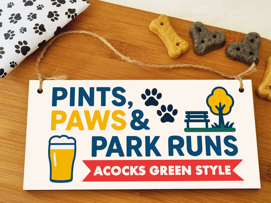 Dog Lover's Hanging Wooden Sign – Handmade Rustic Decor for Acocks Green Homes