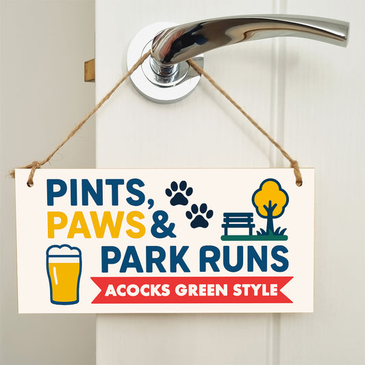 Dog Lover's Hanging Wooden Sign – Handmade Rustic Decor for Acocks Green Homes