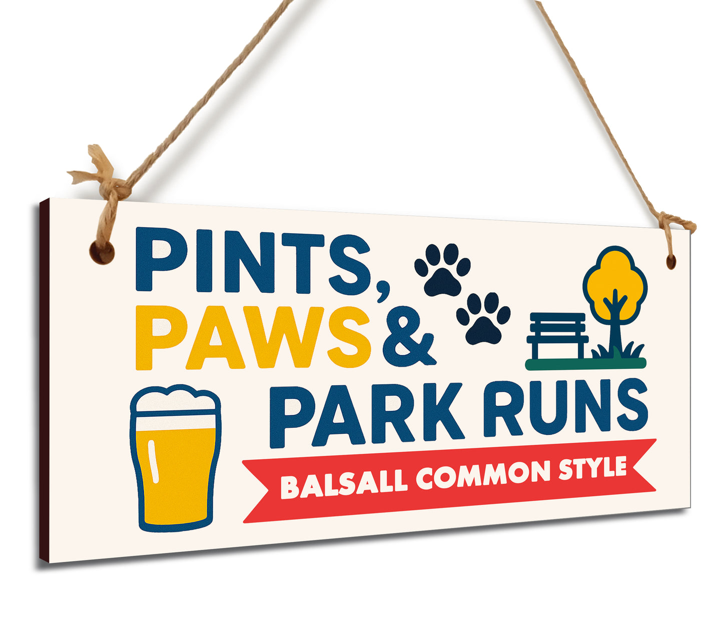 Dog Lover's Hanging Wooden Sign – Handmade Rustic Decor for Balsall Common Homes