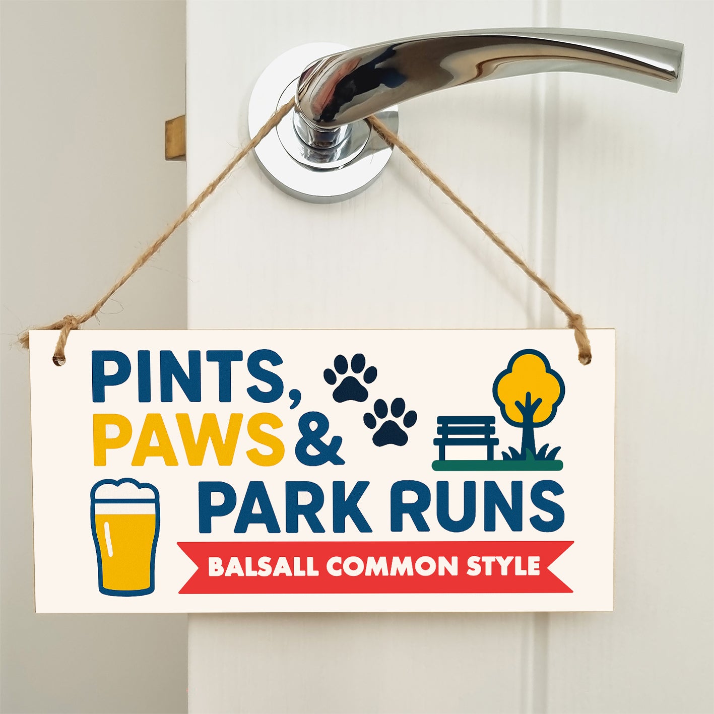 Dog Lover's Hanging Wooden Sign – Handmade Rustic Decor for Balsall Common Homes