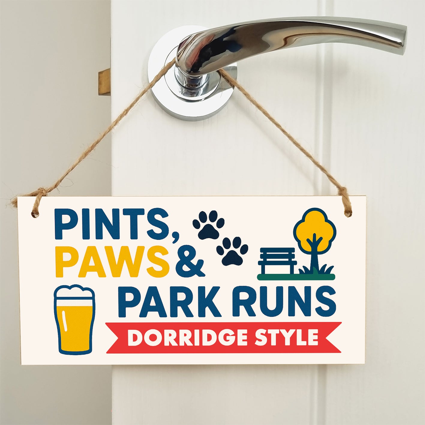 Dog Lover's Hanging Wooden Sign – Handmade Rustic Decor for Dorridge Homes