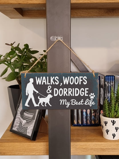 Dog Lover's Hanging Wooden Sign – Handmade Rustic Decor for Dorridge Homes